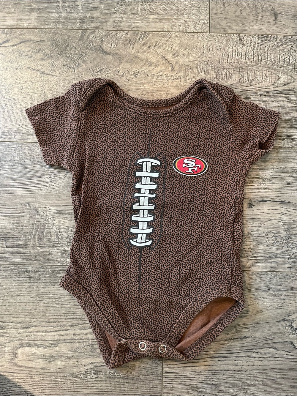 NFL Brown Football-Print Baby One-Piece with Team Logo